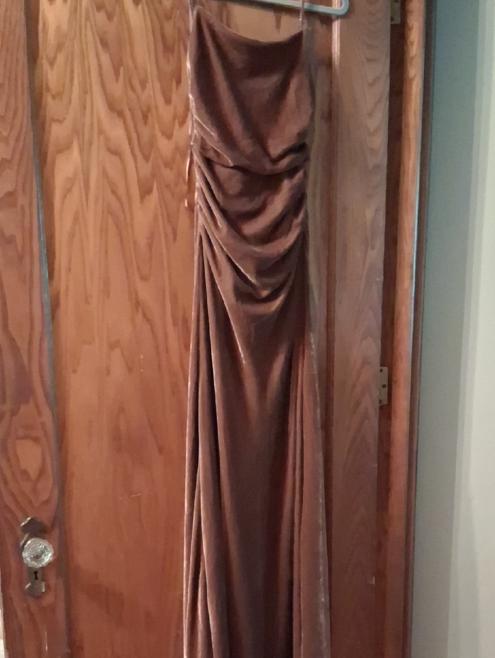 New Zara  Velvet Gown in Brown Velvet